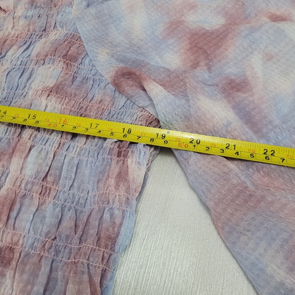 1X Purple Watercolor Long Sleeve Smocked Bodice Top by Future Collective's - Picture 12 of 16